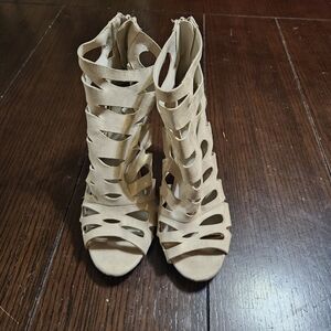 Aldo Tan Cutout Heeled Sandals (4 Inch)